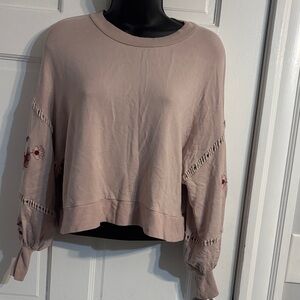 Elegant Mauve Embroidered Sweatshirt